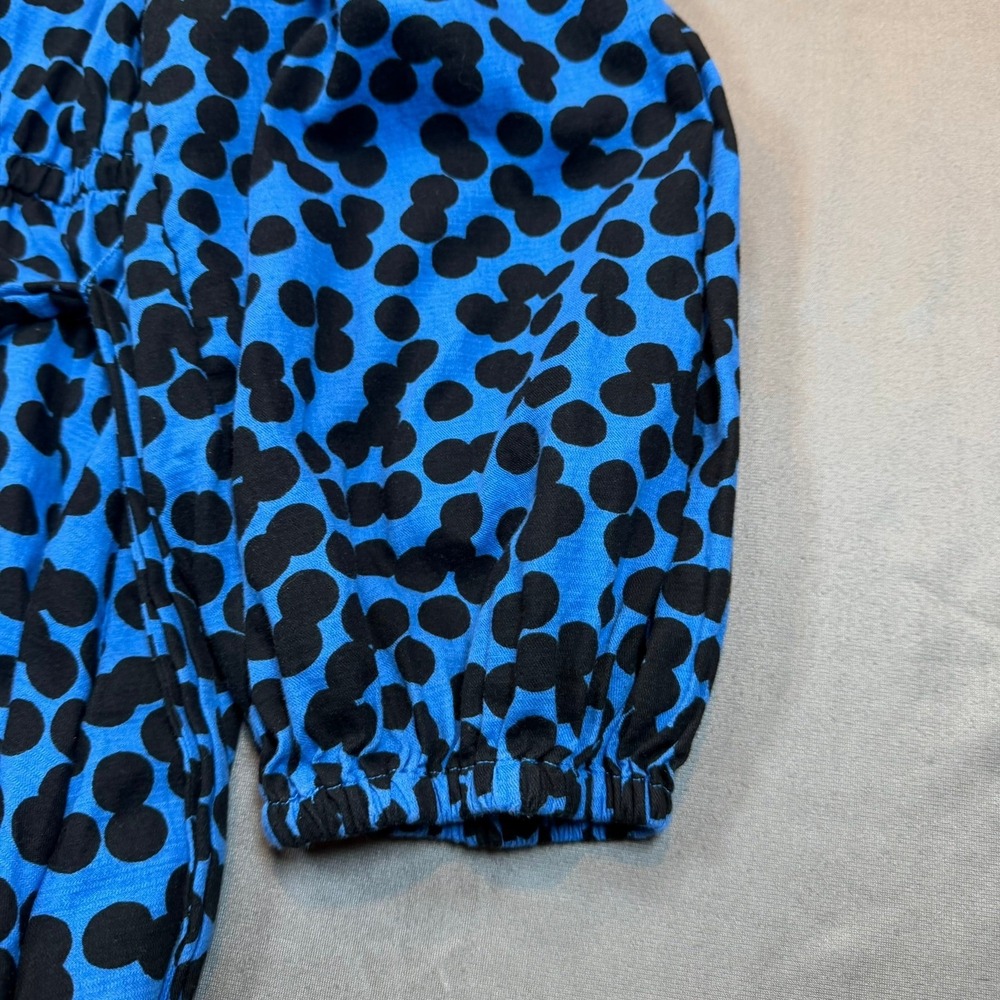 Ava & Viv Polka Dot Dress Womens 4X Blue Black Button Front Midi Casual Office - Picture 12 of 15